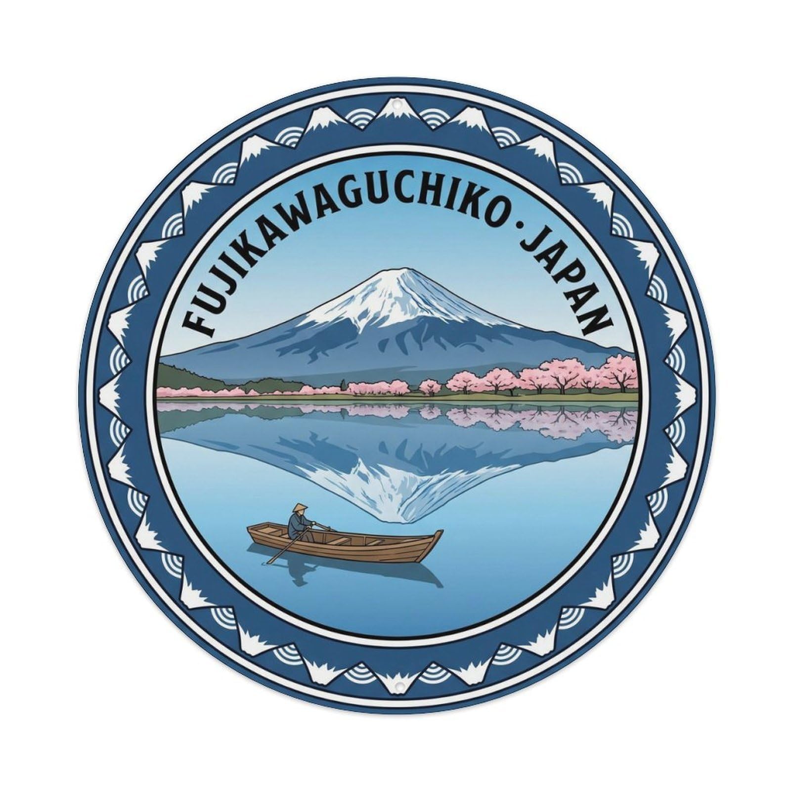 Fujikawaguchiko Inverted Fuji Lake Journey Highland Metal Tin Sign