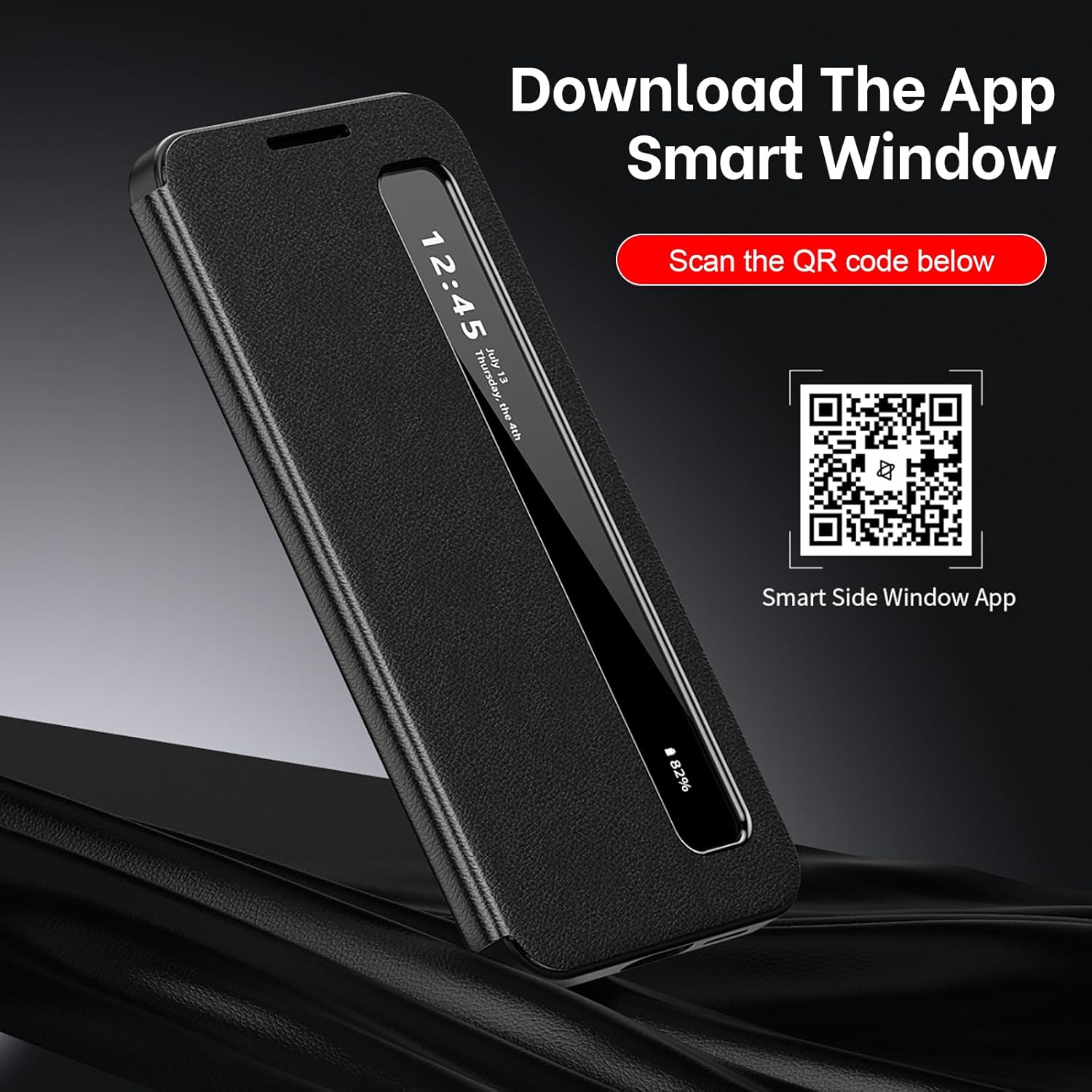 for Samsung Galaxy S26 Plus 5G Clear View Cover with Smart View Touch Control, S-View Case for Samsung S26 Plus, Flip Smart Window, Shockproof, Protective Phone Case Galaxy S26 Plus Black