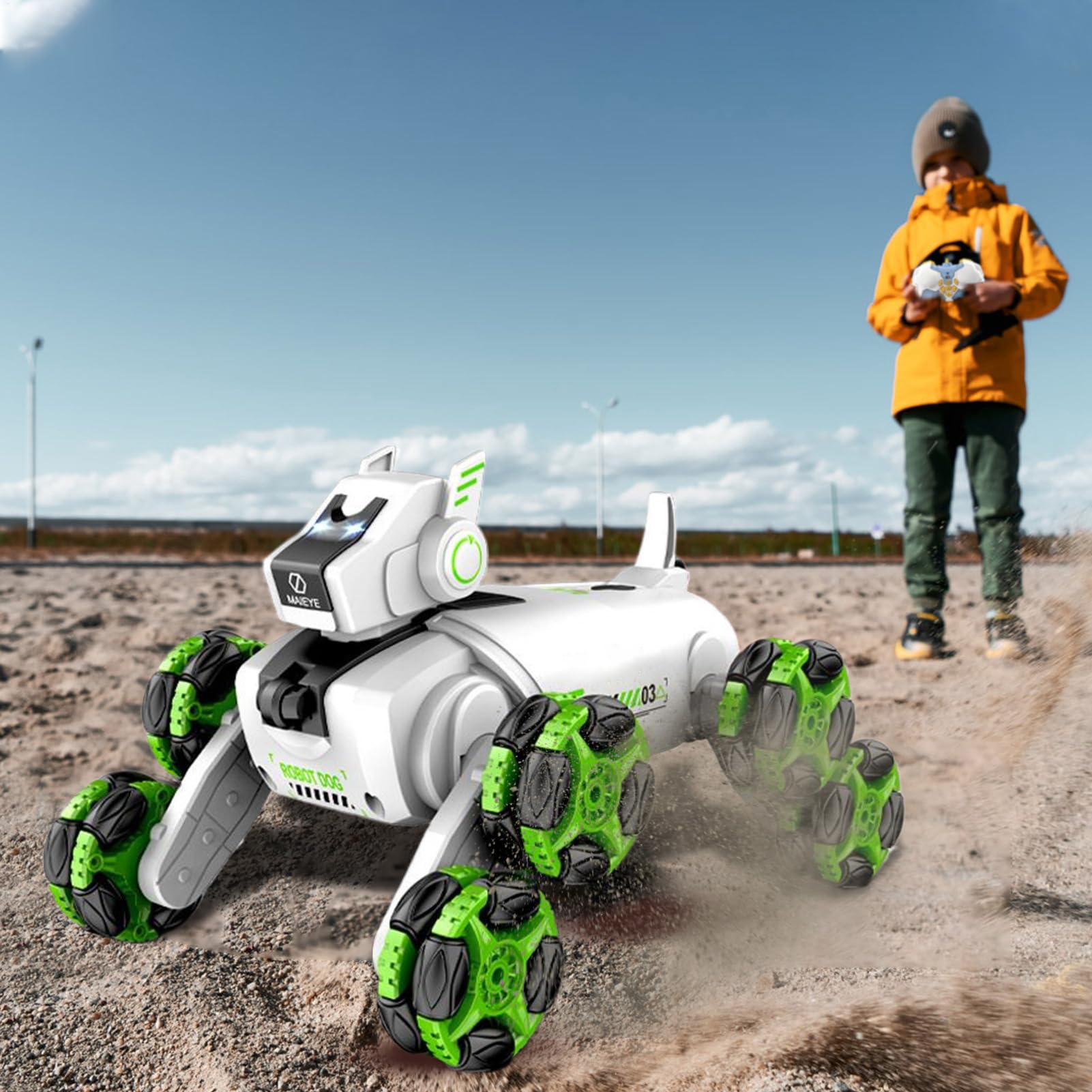 Cucciolo robot, giocattolo robot per cani Cane robot intelligente 8WD | Music & Light Featurd RC Auto giocattoli, animali robotici elettrici per ragazzi ragazze