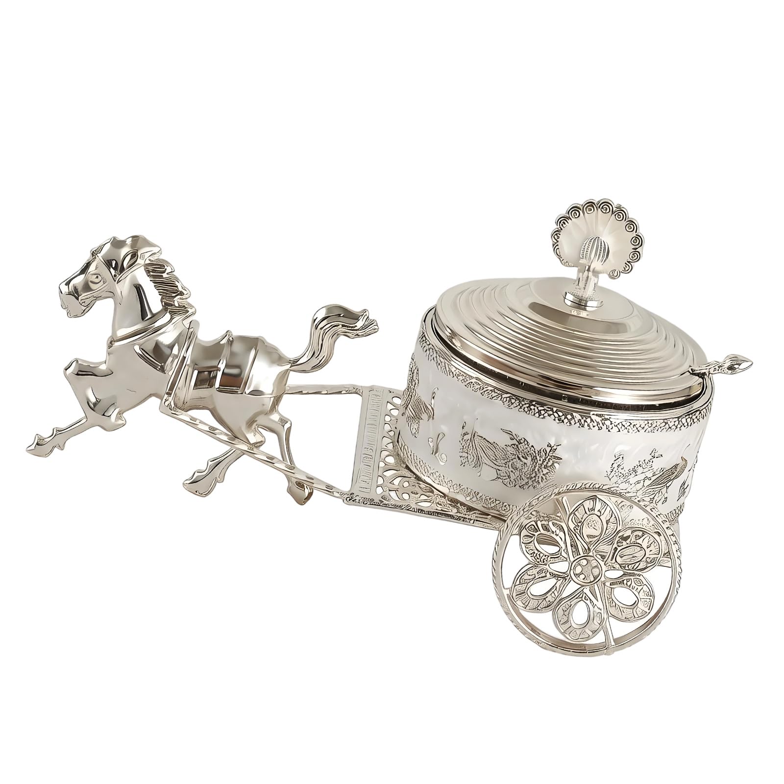 Kaeltsyn Decorative Alloy Kitchen Seasoning Bowl Antique Carriage Design Multipurpose Sugar Jar Storing Various Dry Ingredient Embossing Sugar Can