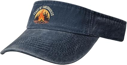 Feast of Tabernacles Denim Visor Hat Unisex Golf Sports Empty Top Cap