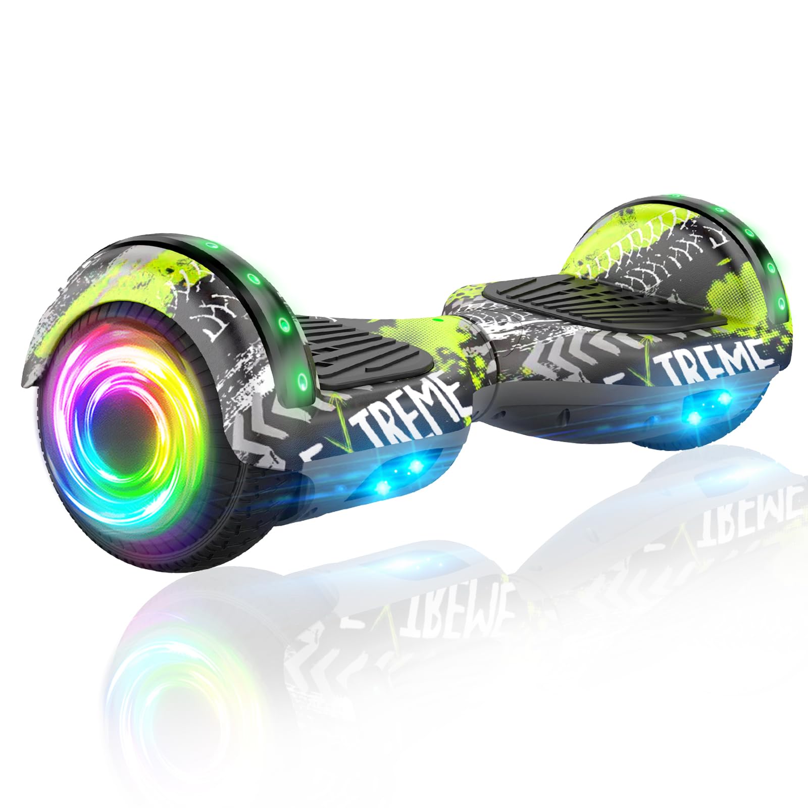 SISIGAD Scooters for Kids Ages 7-12, with Built-in Bluetooth Speaker and 6.5" Colorful Lights Wheels, Safety Certified Self Balancing Scooter