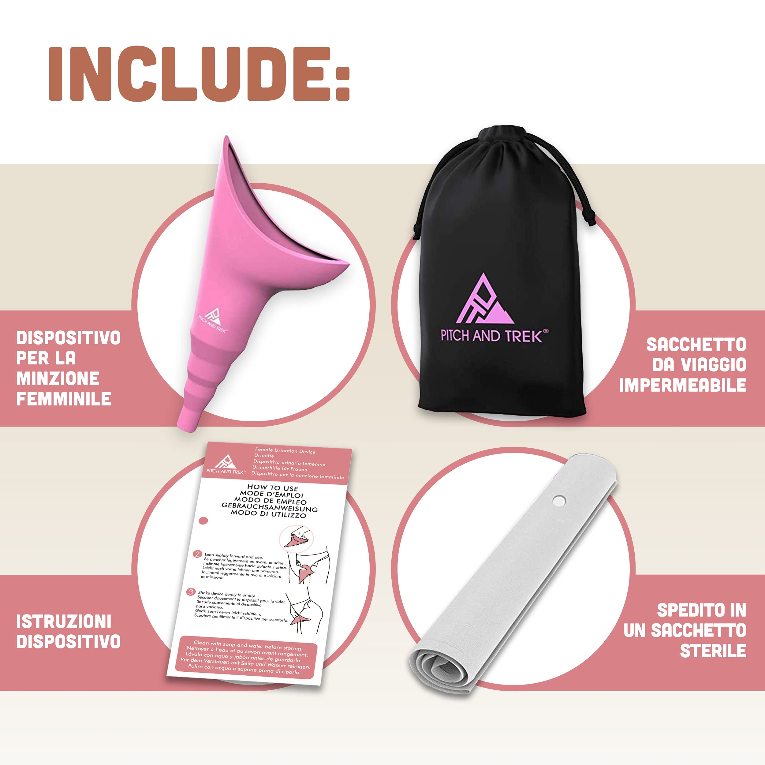 Orinatoio Portatile Donna - 12 Pezzi Con Imbuto E Guanti Per Viaggi E Outdoor - Foto 8