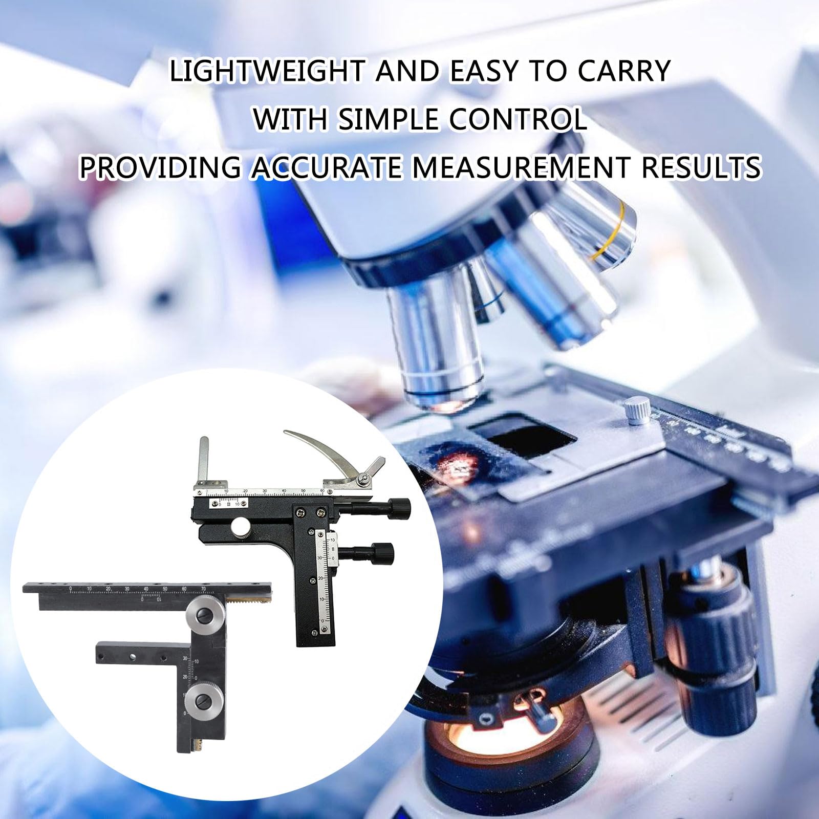 Pinza meccanica mobile da palco con scala per microscopio accessori per microscopio pinza mobile Righello scala mobile di precisione