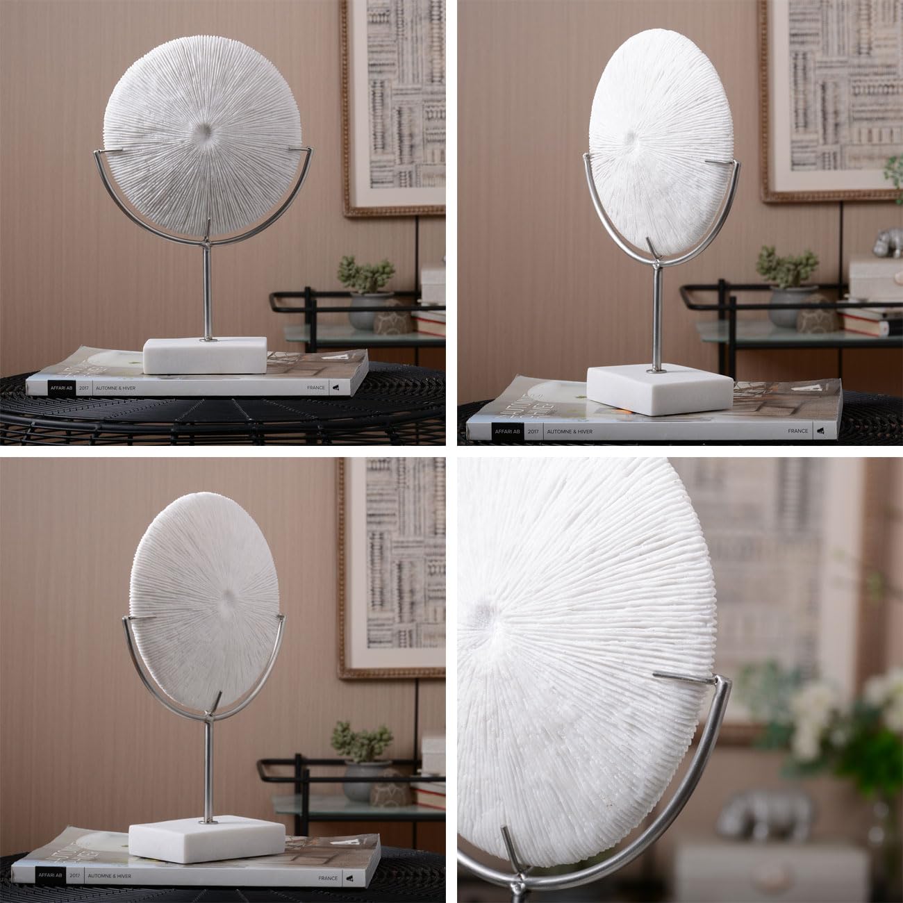 HAUCOZE Escultura Moderna Decoración Abstracta Figura Pantalla Arte Hogar Regalo Interior Adorno Estatua para Estantería Mesa Escritorio Poliresina 33cm