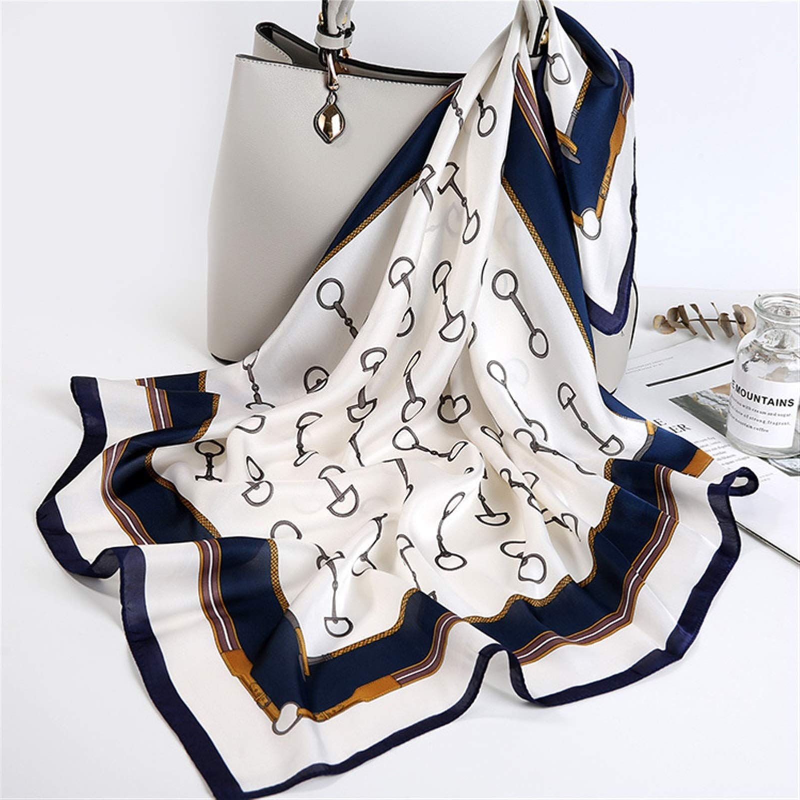 Auoeer Women's B071 23 Fashion Luxury Silk Satin Neck Head Scarf Scarfs 70 * 70Cm Kerchief Square Shawls And Wraps Scarves Bag Bandana (Color : Size : 70X70cm)