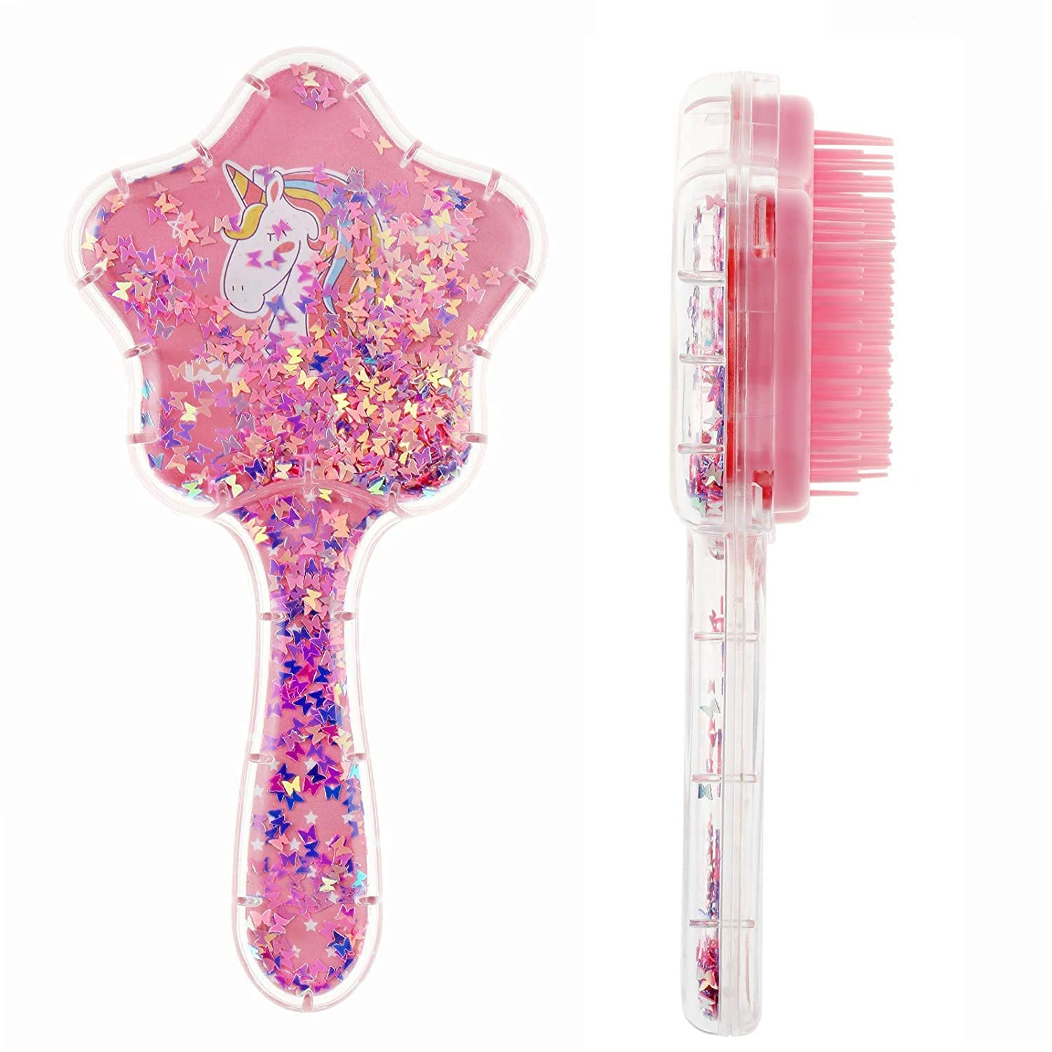 Crackles Cute 3D Cartoon Glitter Hair Comb Brush set for Girls - Pack of 1 (Assorted Prints and Designs)