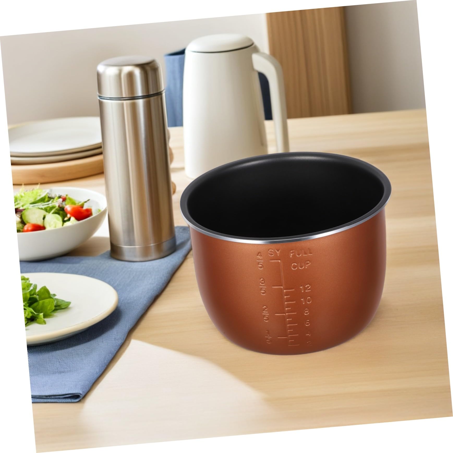Recipiente de Aluminio para Olla Arrocera de 6l, Repuesto Fácil de Limpiar, Alta Eficiencia Térmica para Arrocera Japonesa y Cocina Doméstica