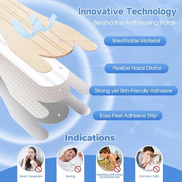 Nasal Strips 80 Pack, Snoring Aids for Men & Women, Nose Breathing Strips