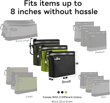 LETINE Small Zipper Bag Tool Pouches with Internal Pockets, 1680D Oxford Water Resistant, Multipurpose Stand-Up Zipper Pouch for Storage and Tool Organizers 3-Pack Small