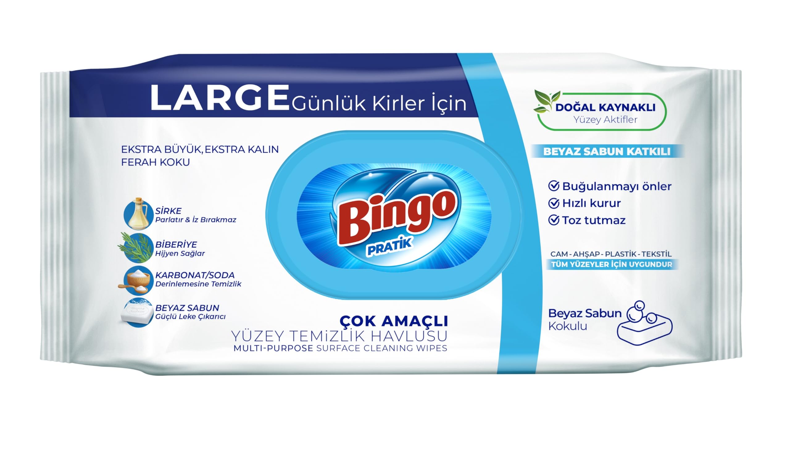 Bingo Yüzey Havlusu Beyaz Sabun 96'lı