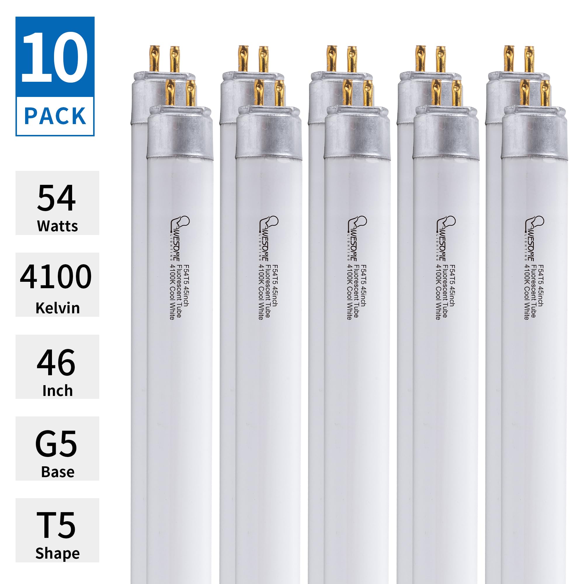 F54T5/841/HO Fluorescent Light Bulb, 46 Inch, T5 54 Watt