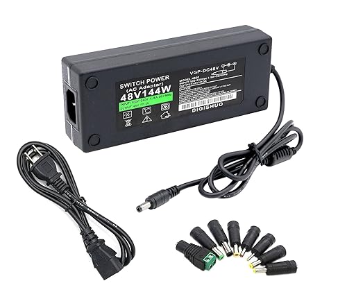 DIGISHUO Adaptador de fuente de alimentación DC 48V 3A 144W Interruptor transformador AC 110V240V a DC 48V 3A Convertidor de conmutación Controlador