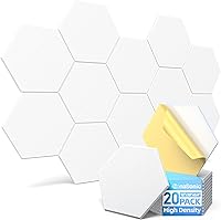Vista 15 de Paquete de 12 paneles acústicos hexagonales con autoadhesivos, paneles de espuma a prueba de sonido de 12 x 10 x 0.4 pulgadas para paredes, paneles