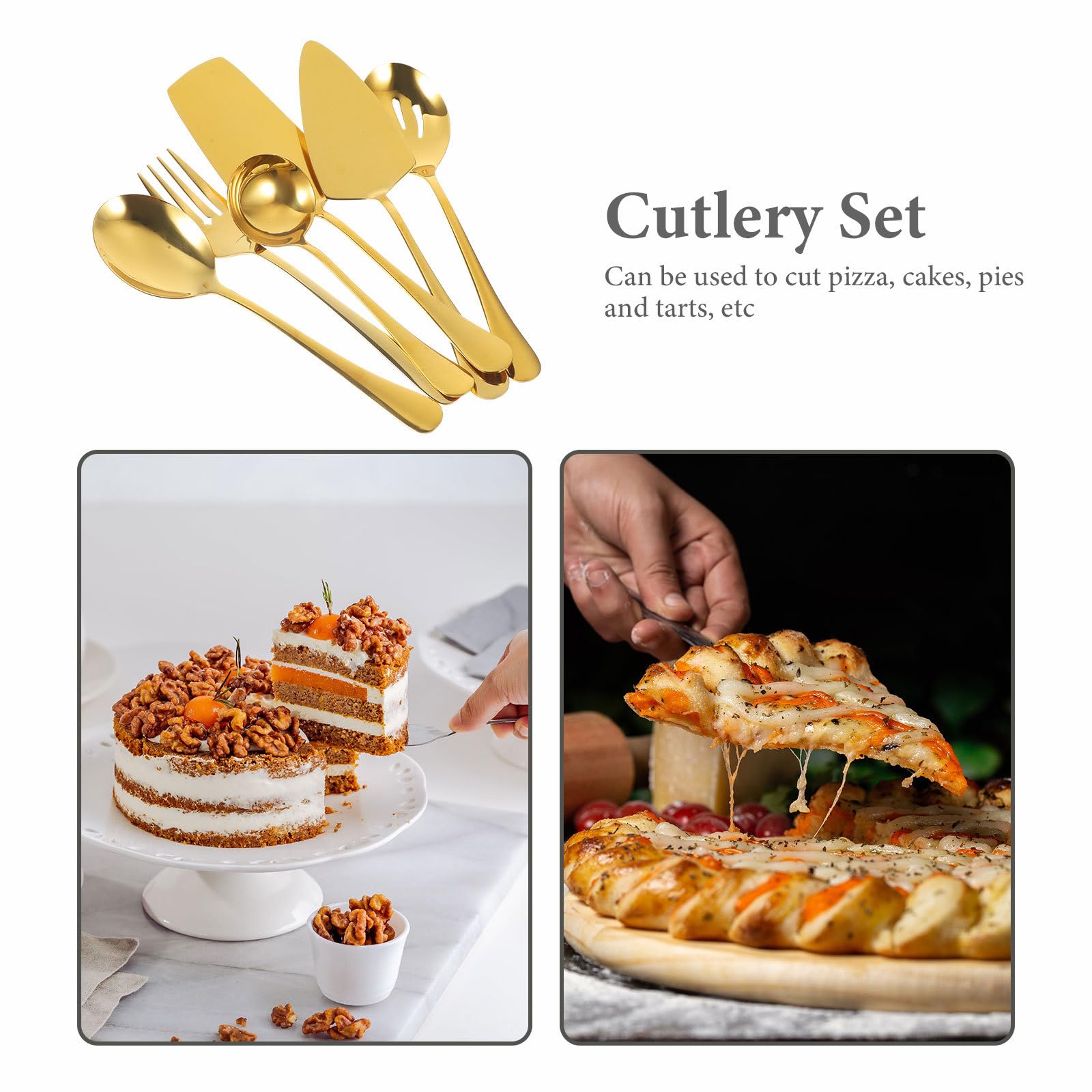 iplusmile Couverts de Service Pelle à Tarte Spatule à Gâteau Fourchette Ustensiles de Cuisine pour Buffet et Restaurant