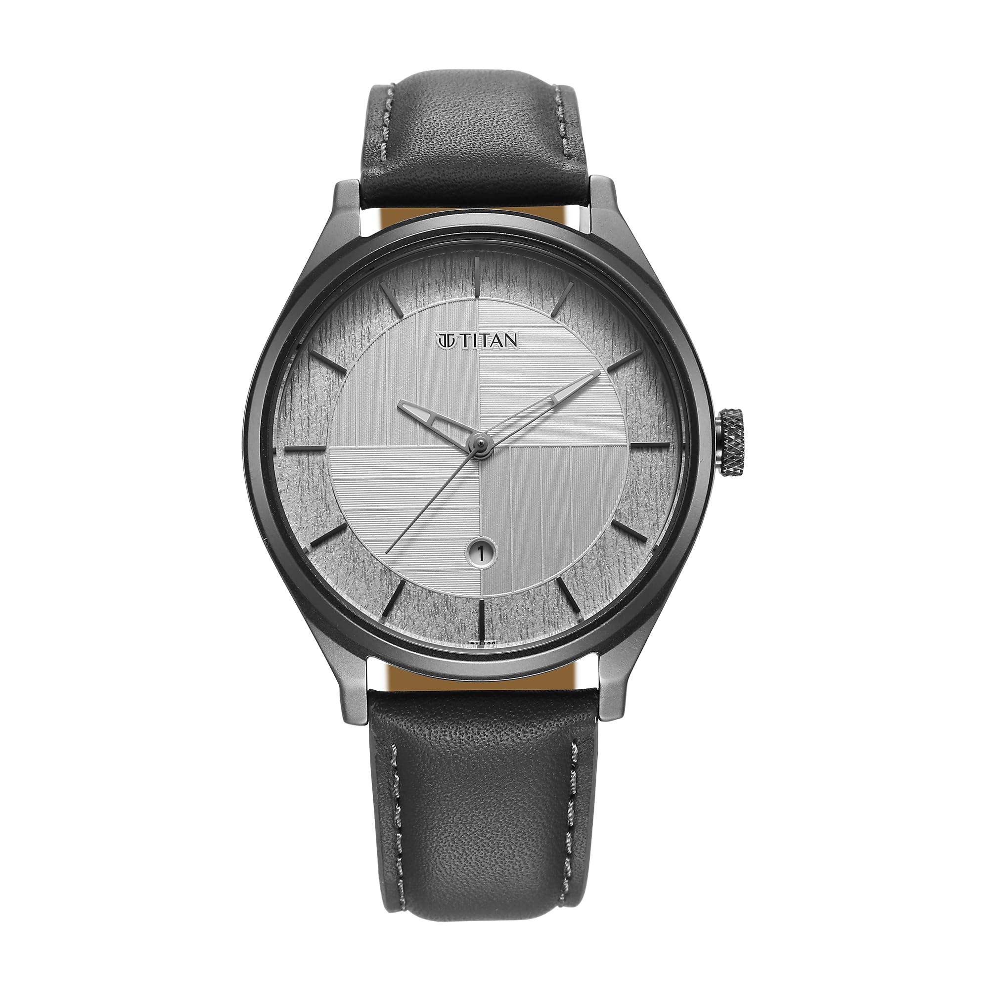 Titan Leather Analog Silver Dial Mens Watch-1802Ql01, Band Color:Gray (B0DFWMPZZC) Amazon Price History, Amazon Price Tracker
