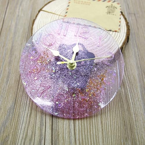 Miniatura 4 de Molde de silicona para reloj, con números redondos, reloj de resina para colgar en la pared, espejo decorativo, resina epoxi, herramienta hecha a