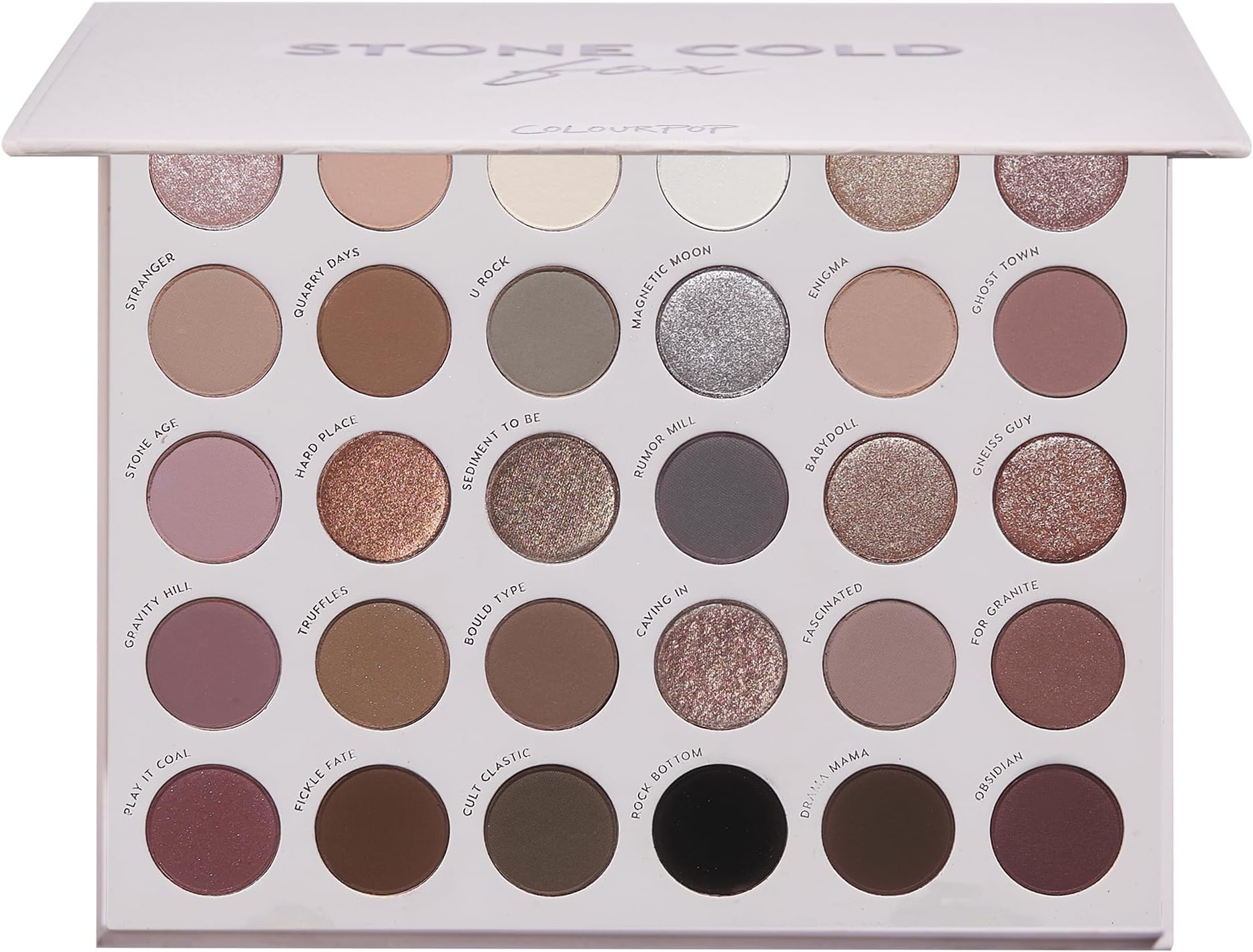 ColourPop Stone Cold Fox Eyeshadow Palette - 30 Pan Cool Tone Eye Makeup Palette with Matte & Metallic Finishes - High-Pigment Eye Makeup with a Long-Wearing Formula (1.16 oz)