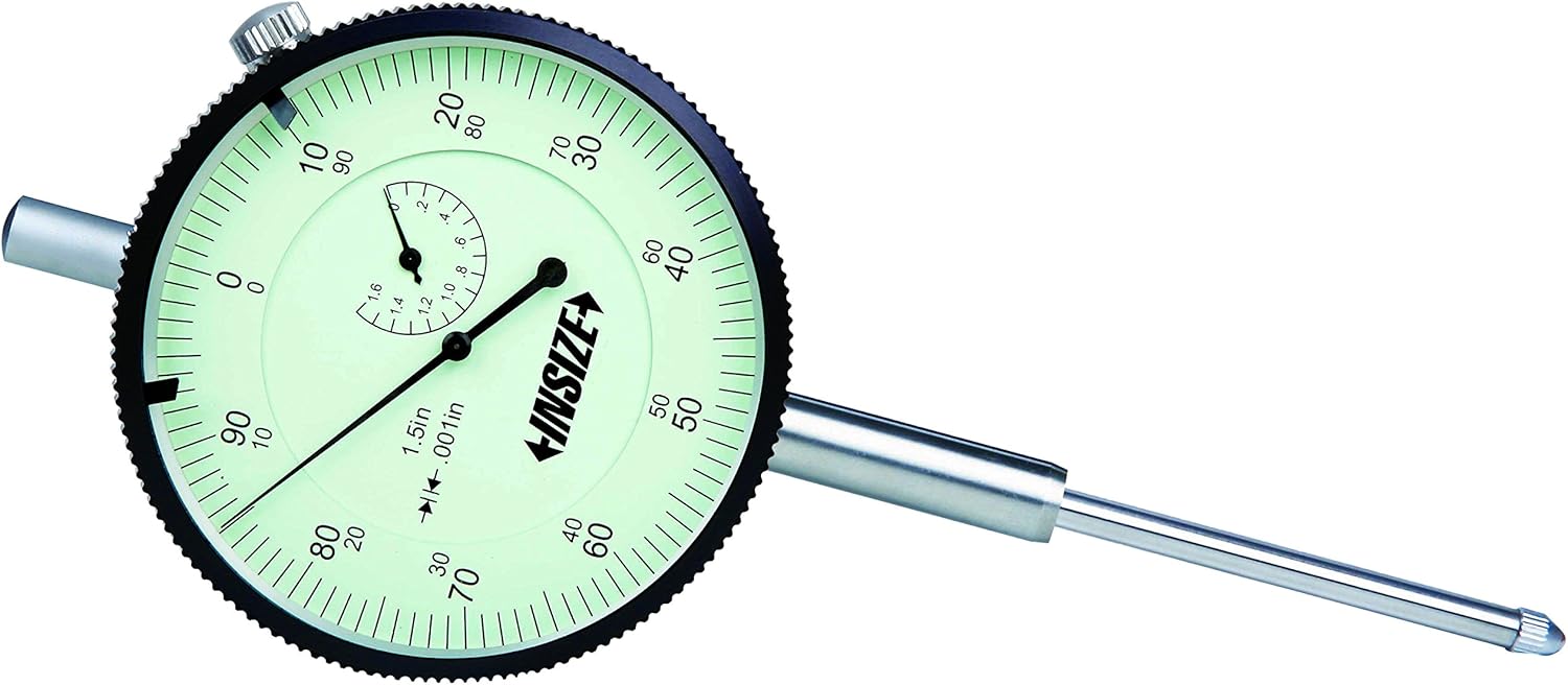 INSIZE 2312-2 Large Dial Face Dial Indicator, 2", Graduation .001"