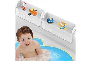 Kids Bathtub Splash Guard with Shelf