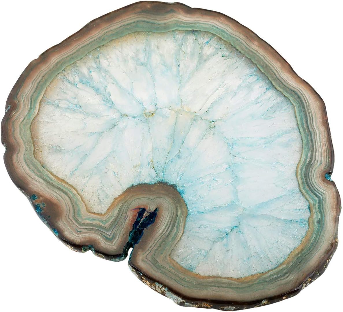 Nupuyai Polished Agate Geode Slices Cup Mats Coasters for Drinks Set of 2, Natural Stone Slab Place Cards for Wedding, Decorative Stone for Home Decoration 3-4 inches - Image 2