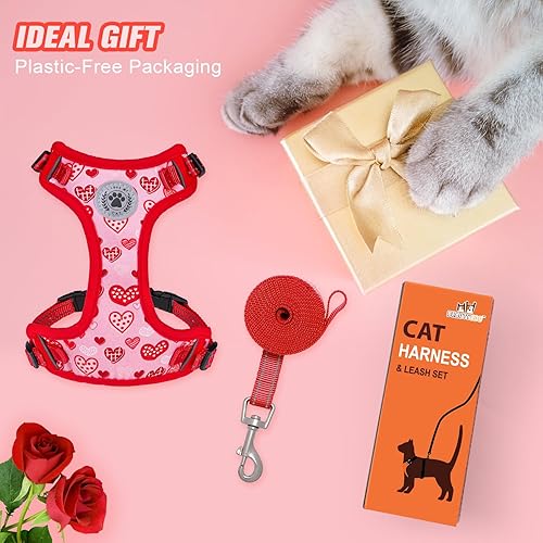 Miniatura 8 de BEAUTYZOO Juego de arnés y correa para gatos para caminar, a prueba de escape, arnés ajustable de liberación de cuello para gatitos, cachorros,