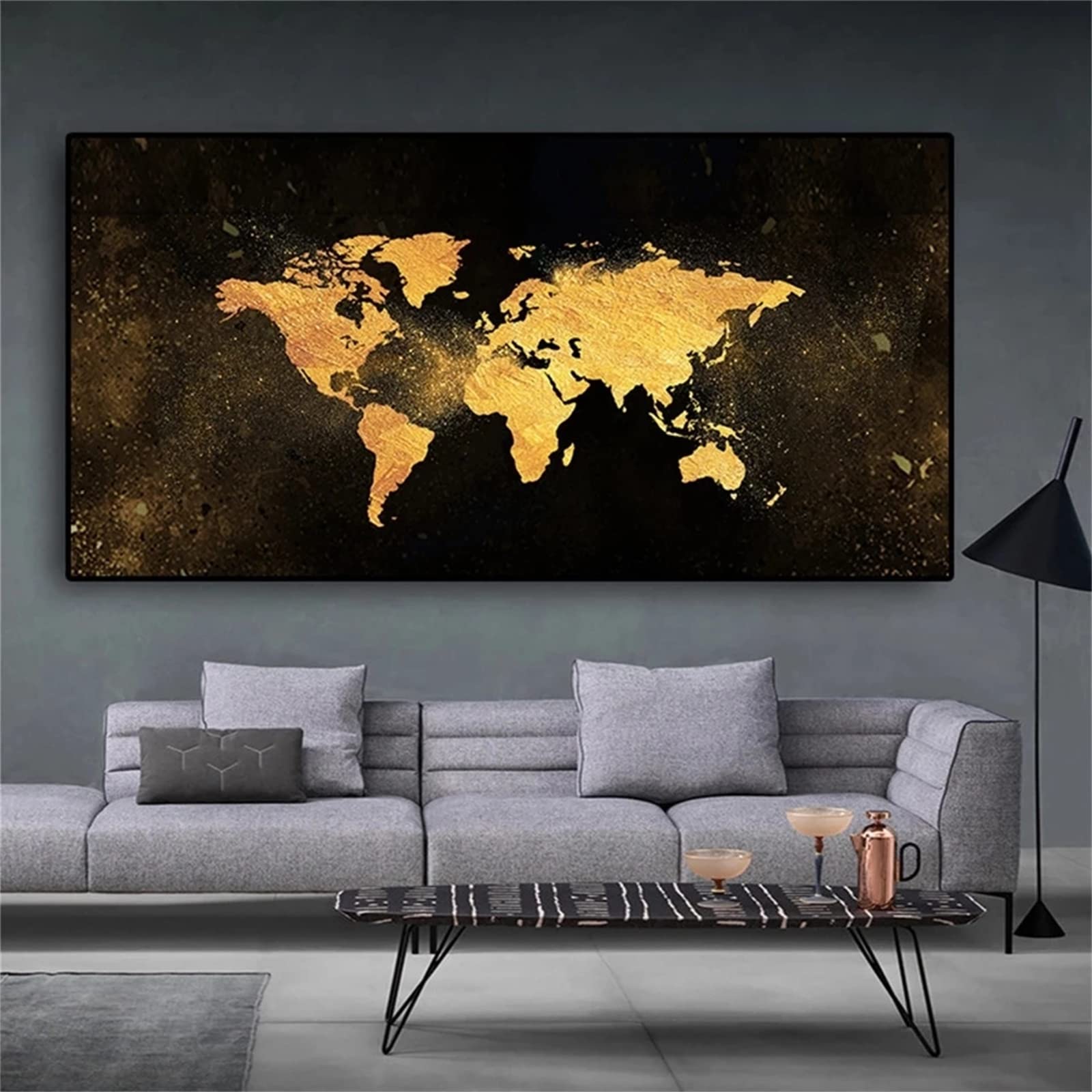 DIY zestawy do malowania diamentami 5D, pełne wiertło diamentowy obraz dla dorosłych i dzieci, kryształ stras haftowanie obrazy do dekoracji ścian domu - 90 x 180 cm / 35 x 71 cali (abstrakcyjna mapa świata)