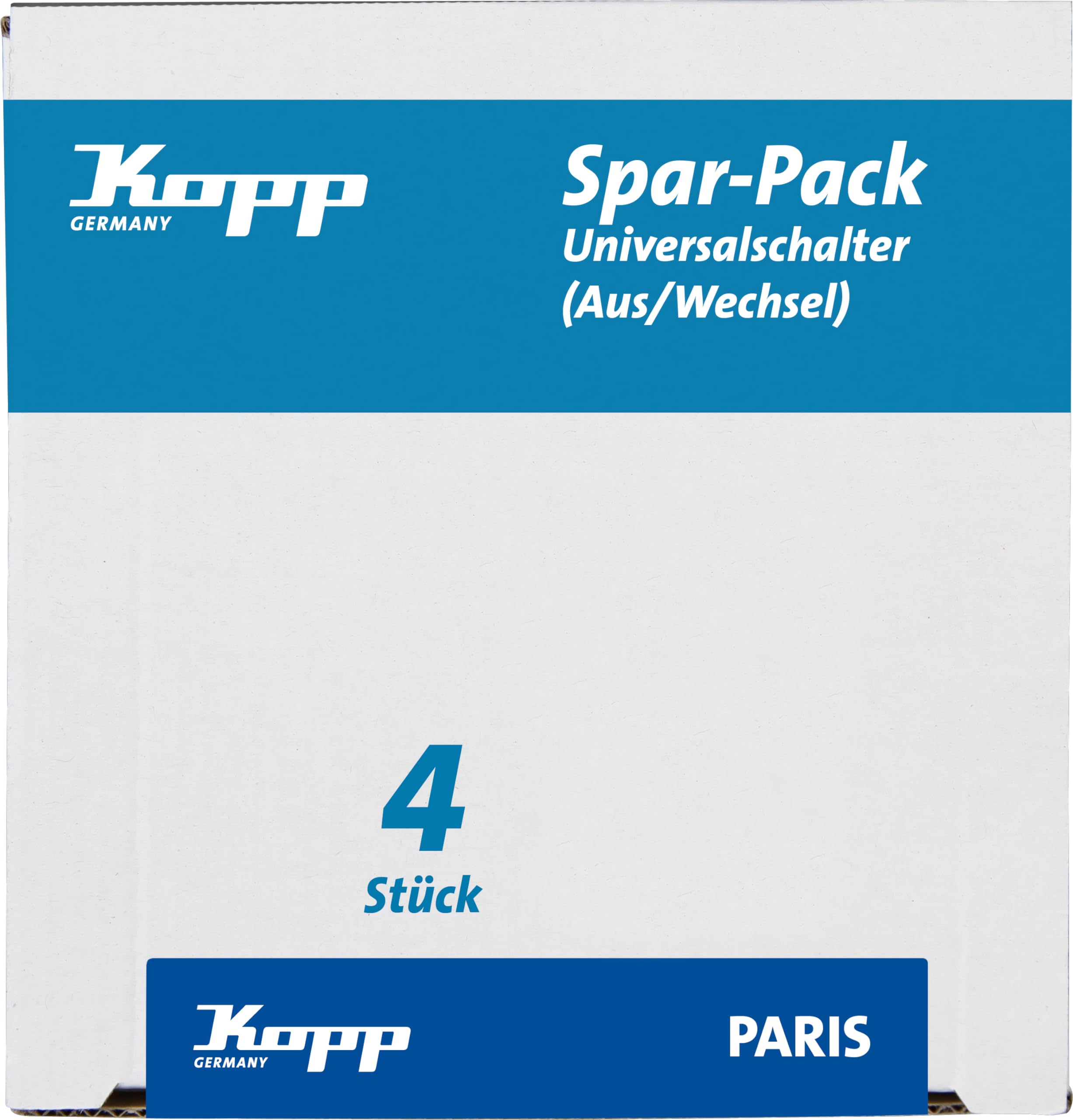 Kopp Paris Profipack, zawartość: 4 x przełącznik uniwersalny (wyłącznik wyłącznikowy), IP20, arktyczna biel, 250 V~, 652602012