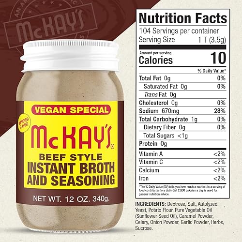 Miniatura 2 de Mc Kay's Condimento para sopa en polvo con sabor a pollo y carne, caldo instantáneo sin gluten, sustituto de cubos de lingotes, Est. 1945 (carne
