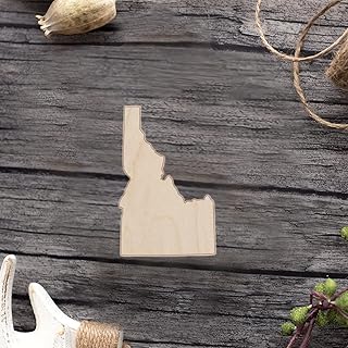 State Map of Idaho Wood Craft,Unfinished Wooden Cutout Art,DIY Wood Sign, Inspirational Farmhouse Wall Plaque,Rustic Home Decor for Indoor Holiday Home Classroom Office