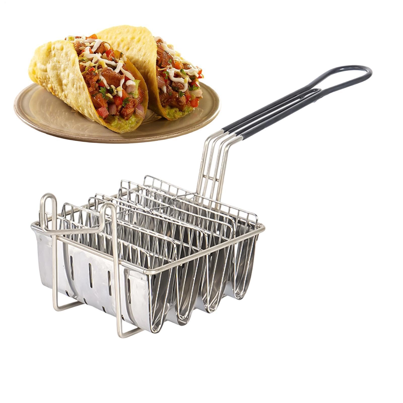 Panier Friture Tacos Moule De Friture Tortillas 4 Coques | Friteuse À Tacos Pour Fêtes Restaurants Traiteur Cuisine Maison Cuisson Pâtisserie Dîners Grillades Plein Air