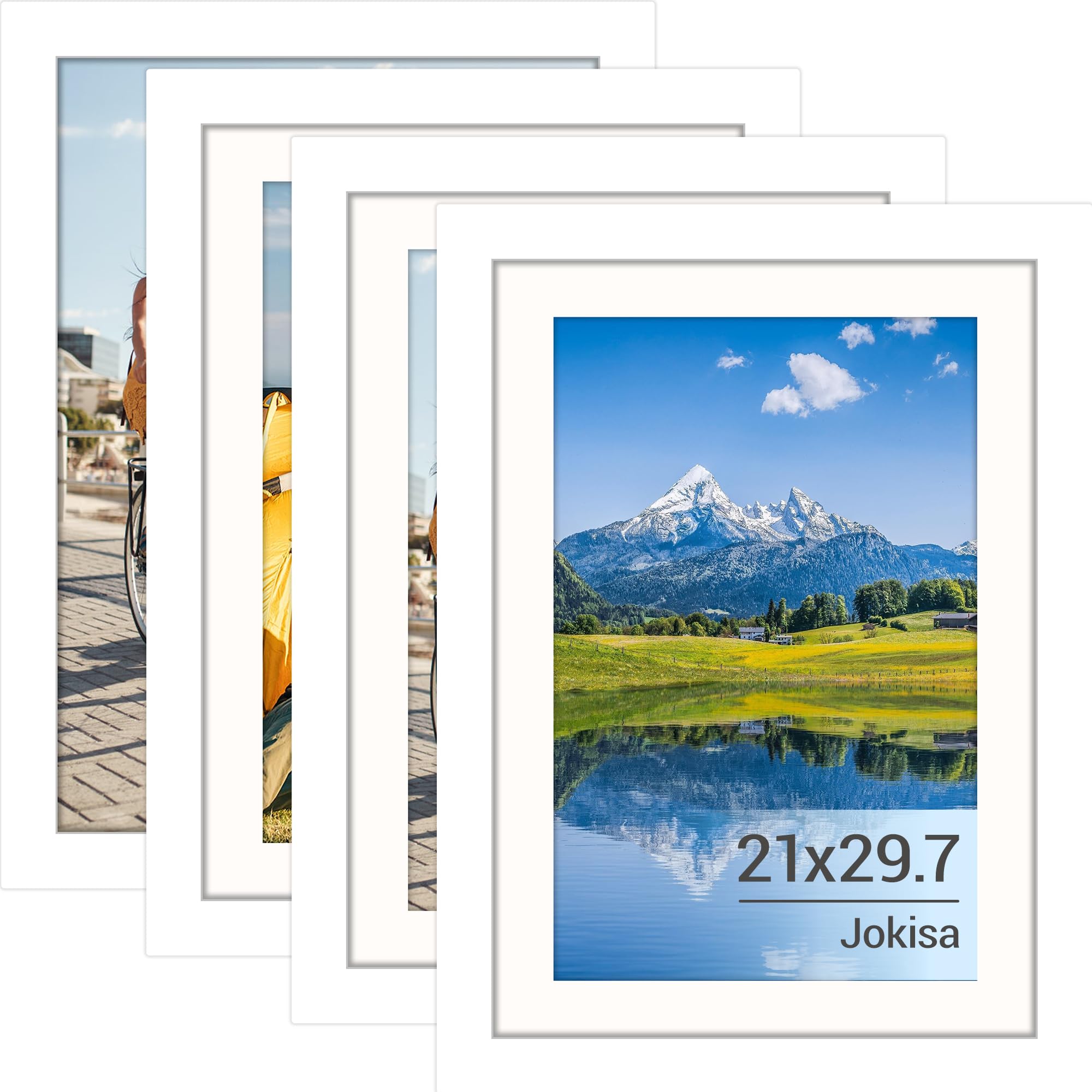 Cadre 20x30 Lot De 4 Cadres Photo A4 Noir Avec Plexiglas - Pour