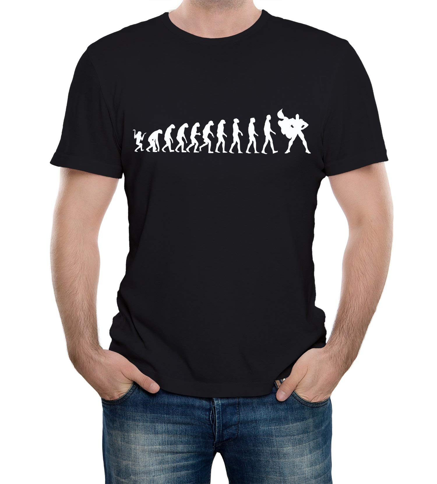 Reality Glitch Men's Black Superhero Timeline Funny Novelty Comic Slogan Evolution T-Shirt