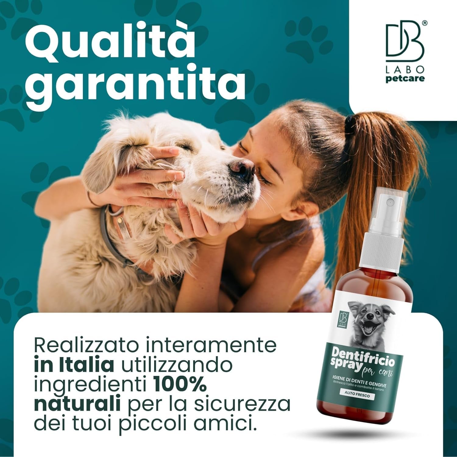 Dentifricio Spray per Cani Antialitosi 100ml Salvia Menta Tea Tree Made in Italy