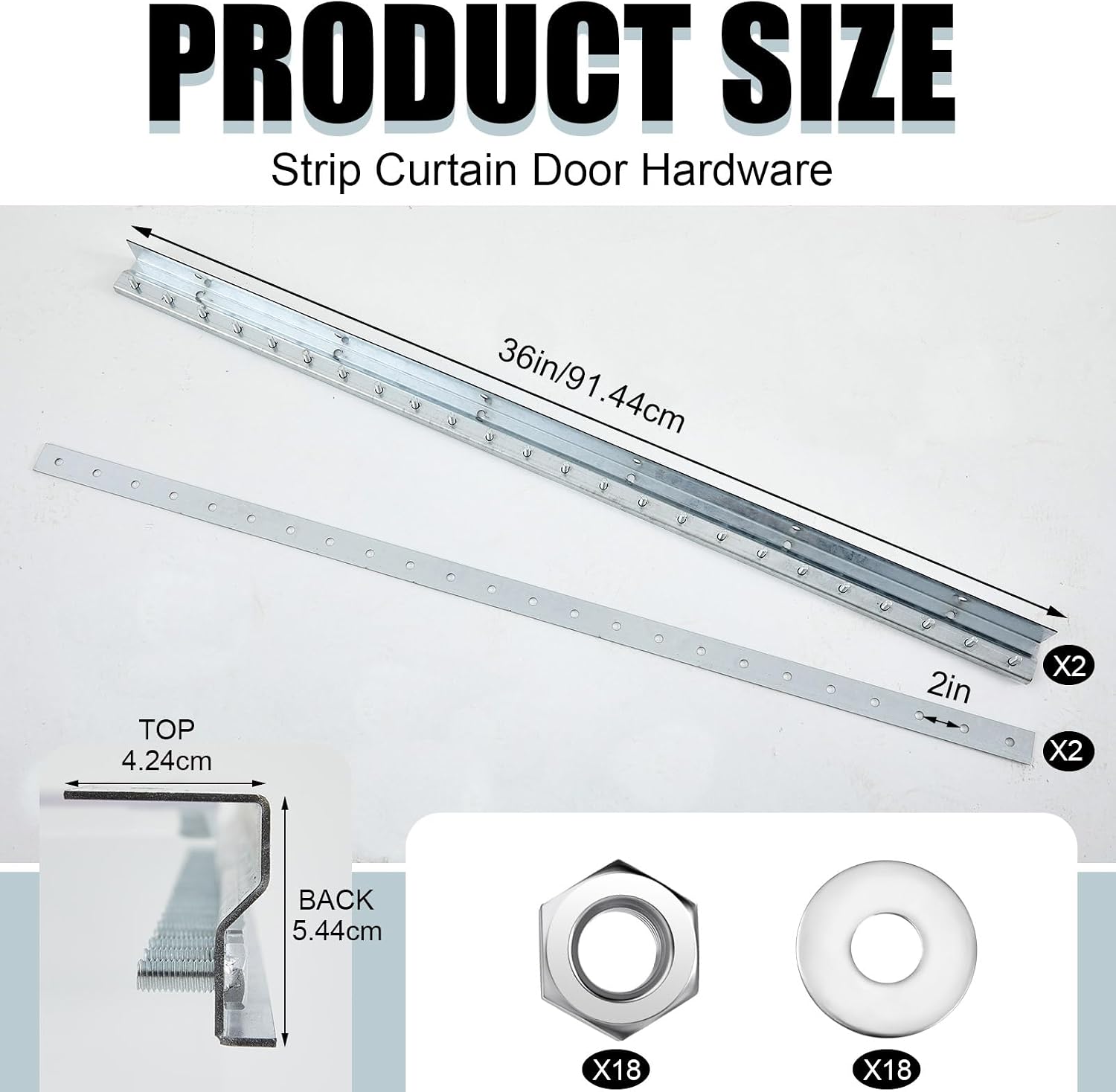 Yaocom 1 Pcs 3 ft Section Door Mounting Hardware, Galvanized Steel