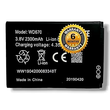 Mobile Replacement for ZTE Wipod Airtel 4g Hotspot Router Jiofi m2 Jiofi m2s Jiofi 2 Router Wireless 2300mAh (WD670 with 6 Months Warranty)