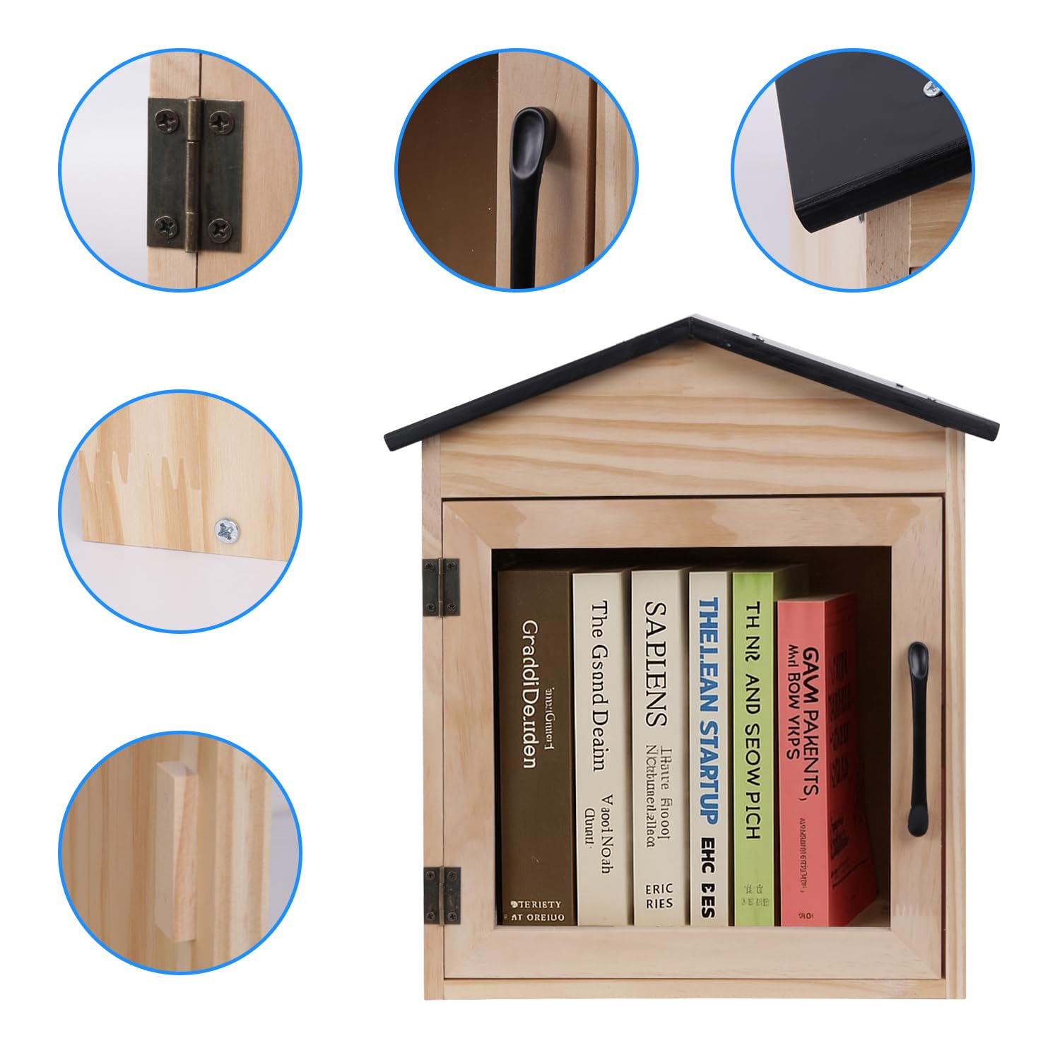 Little Library Box Boîte de rangement d'extérieur en bois pour le bricolage, pour les quartiers communautaires et les écoles, pour partager des livres, des dépliants, des journaux, de la
