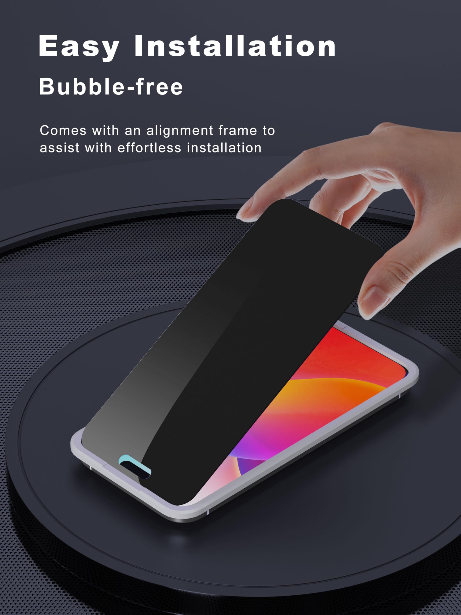 GIGIKISS Protector de pantalla de privacidad compatible con iPhone 16/iPhone 15 de 6.1 pulgadas, antiespía, antiluz azul, protector de pantalla de vidrio templado HD, fácil instalación, compatible con