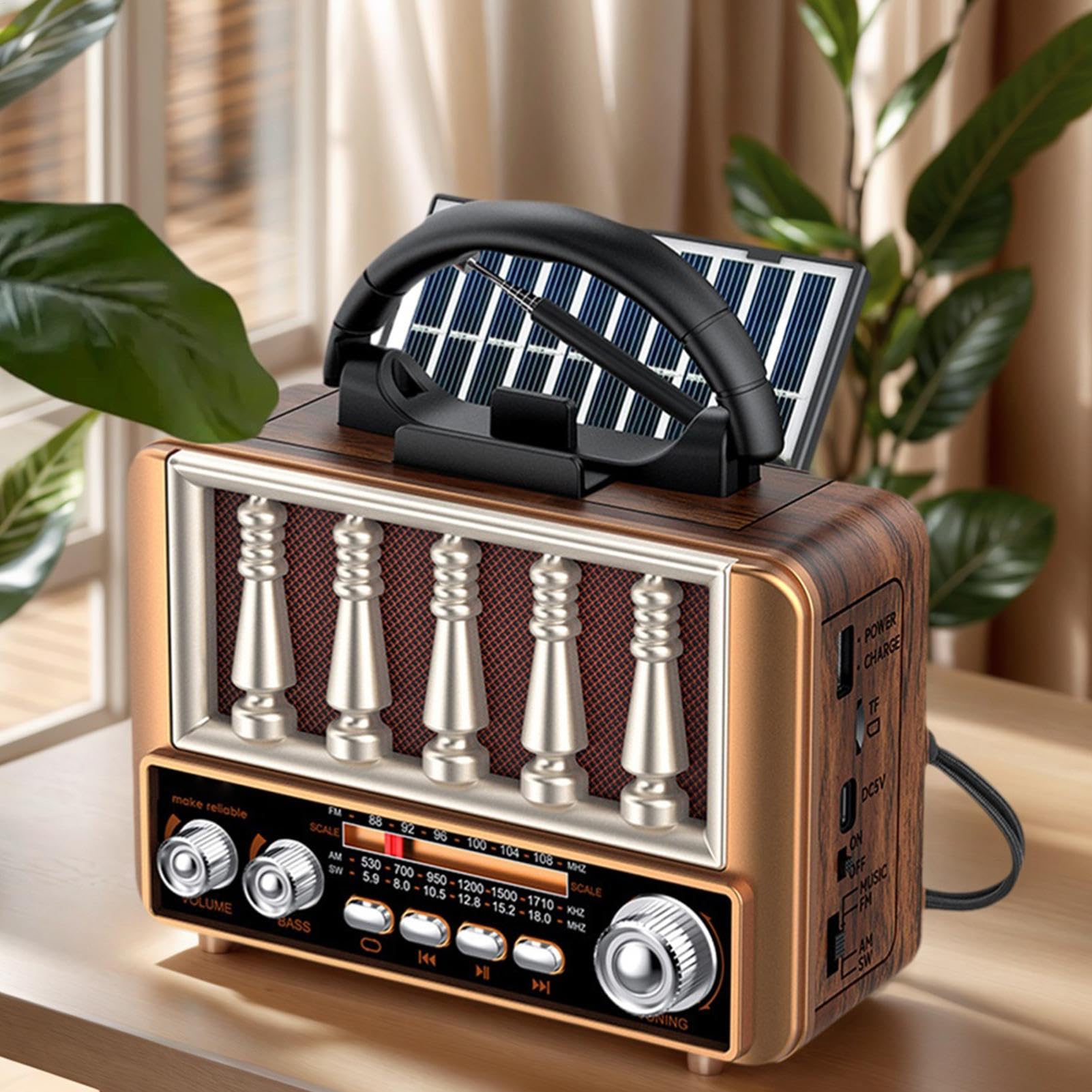 Radio Zasilane Energi? S?oneczn?, AM/FM G?o?nik z ?adowaniem USB
