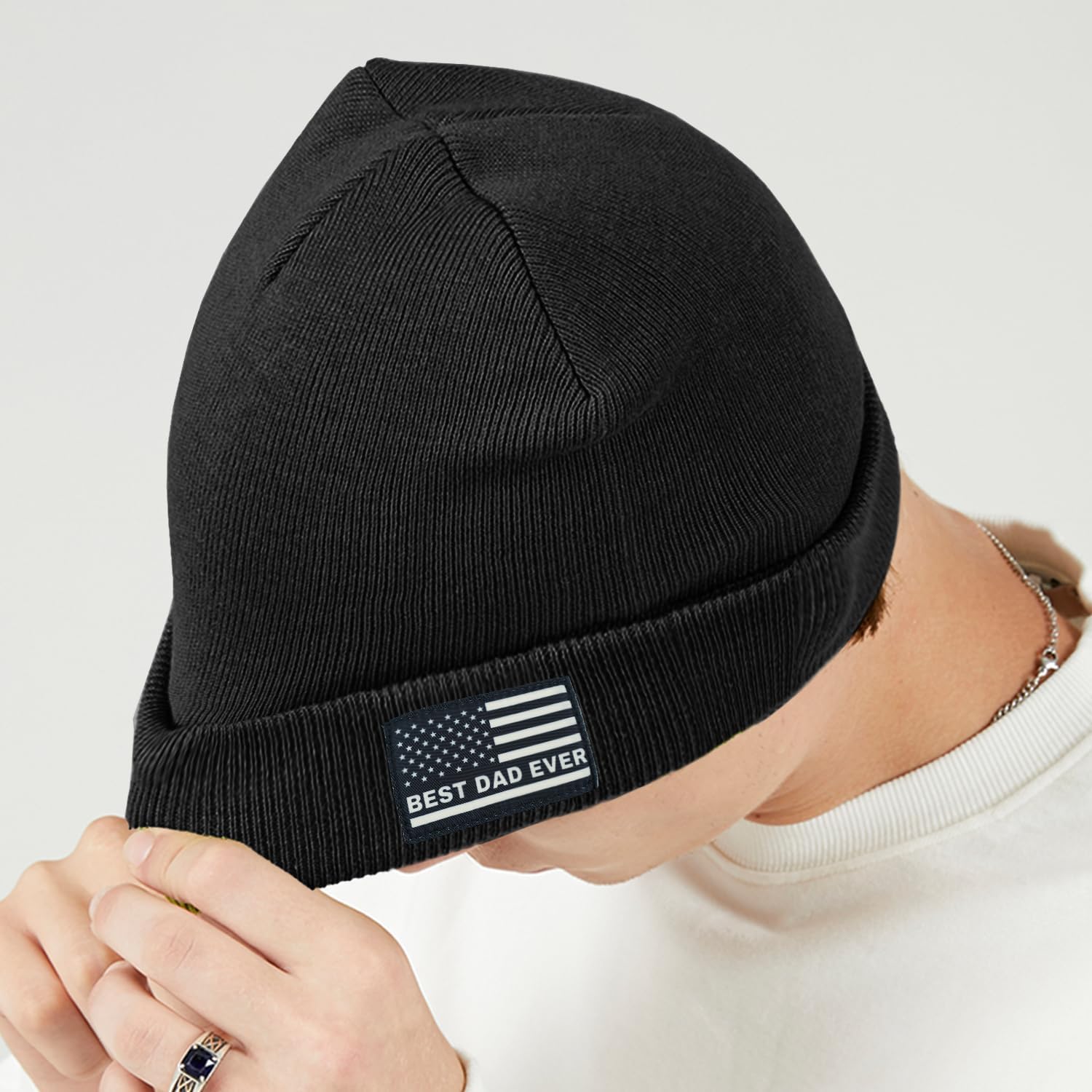 Dad Beanie Men Winter Knit Hat Gifts for Dad Christmas Father's Day Birthday Gift for Men - Image 2