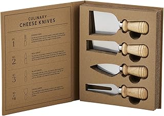 Santa Barbara Design Studio Gift Set Kitchen Essentials TableSugar Kraft Cardboard Book Gift Box, 4-Pieces, Cheese Knives