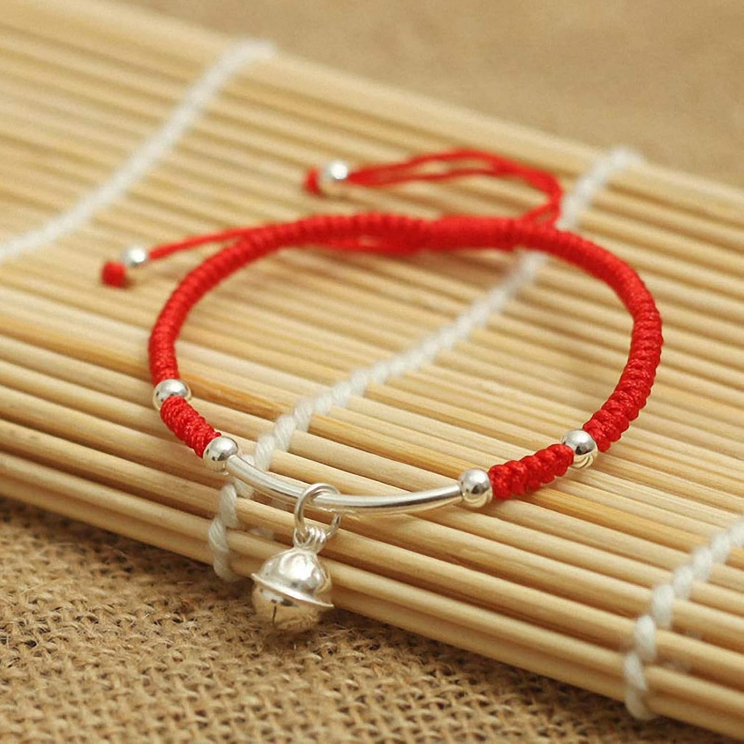 Protection Bracelet for Women and Men Real 925 Sterling Silver Lucky Bell Amulet Red Rope Bracelet Handmade String Adjustable Jewelry Gift - Image 3