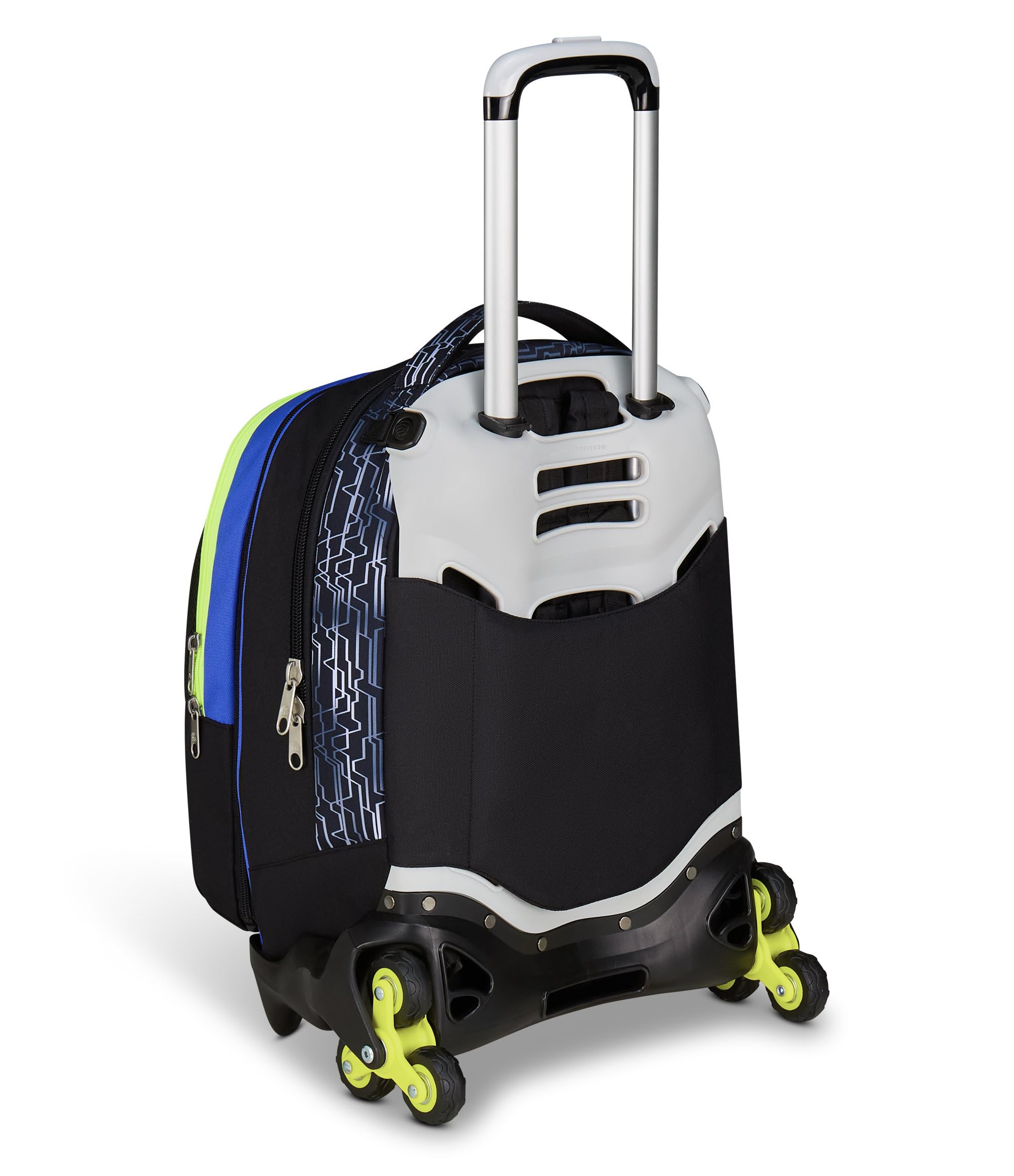 Seven Trolley Scuola Jack 3 Ruote Detach Nuanced, Blu Giallo, Zaino Con Carrello Sganciabile Da 37 Litri, Tasca Borraccia, Zainetto Staccabile, Multiuso e Spazioso, Per Scuola Elementare e Media,