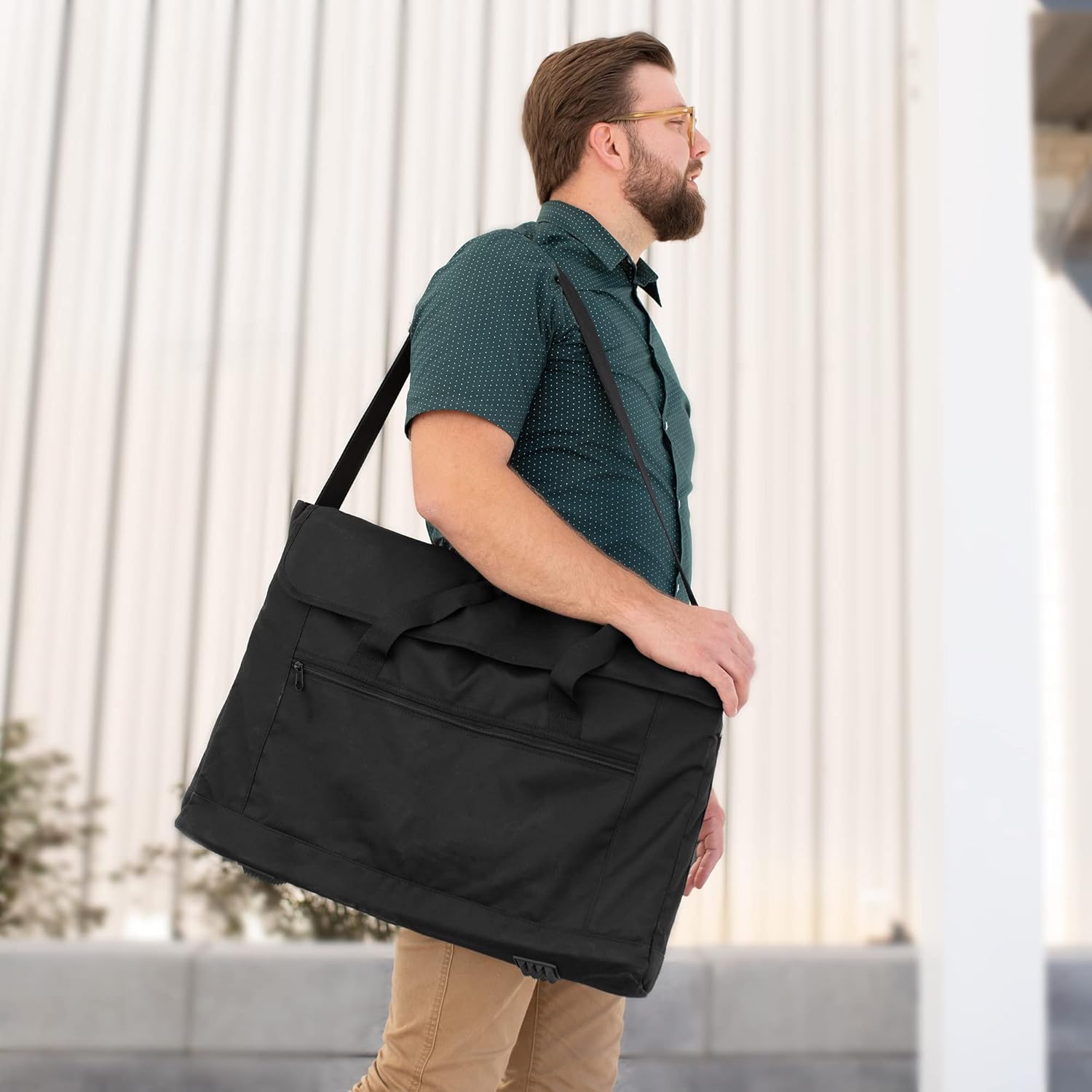 VIVO Monitor Carrying Case for up to 24 inch Screens, Portable Bag, Removable Padded Strap, Accessory Pocket, Water Resistant, Black, CASE-MT02