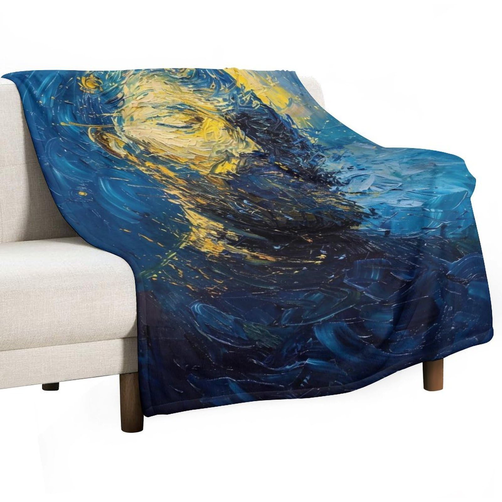 YHGSREUOH The Starry Night Artist 01 Flannel Blankets Fleece Soft Throw Lightweight Plush Gifts for Couch, Bed, Cozy Sofa Plush, Chair, Lovers 130x175cm(50x70in)