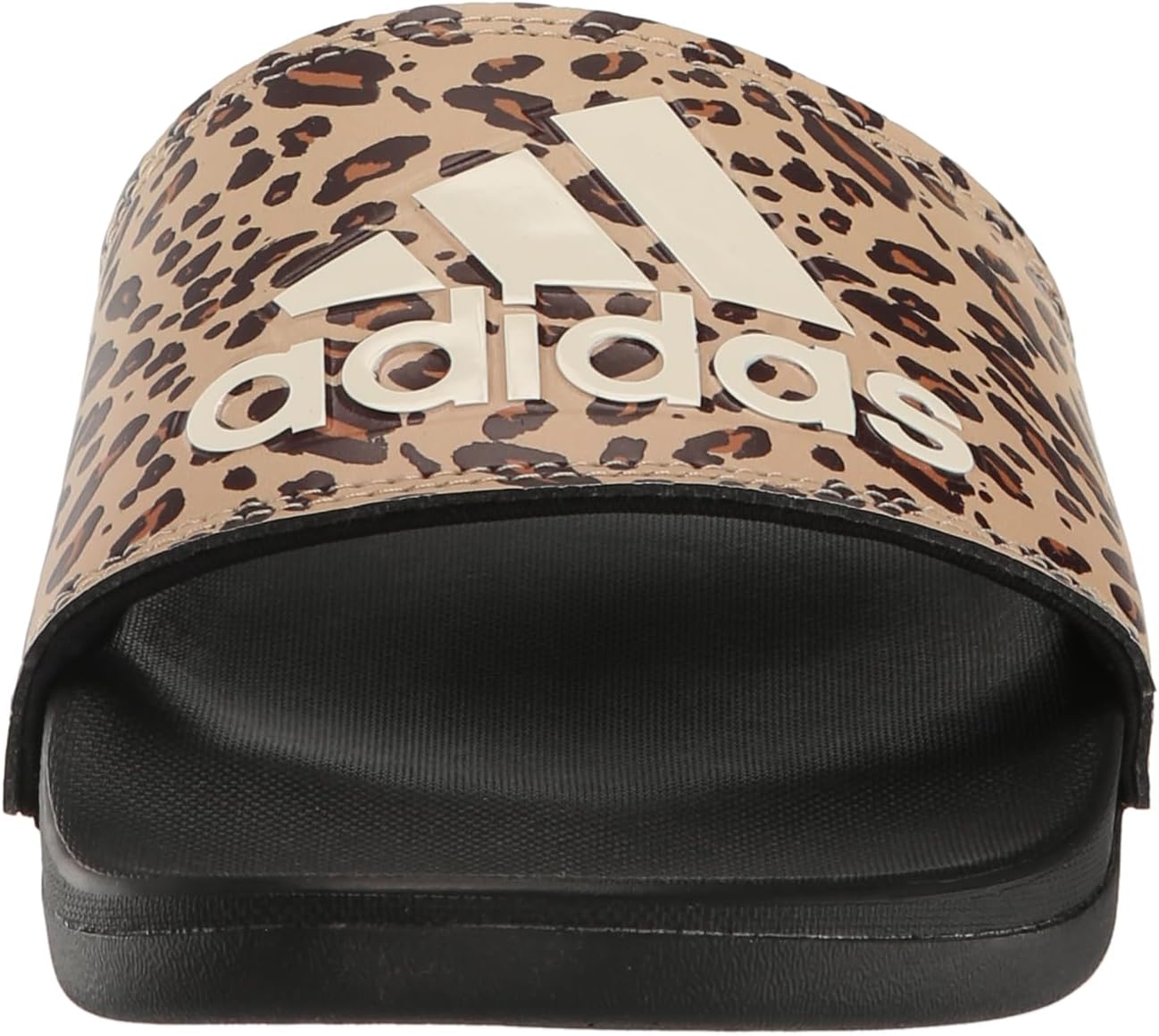 adidas Women's Adilette Comfort Slide Sandal 5 Black/Off White/Magic Beige