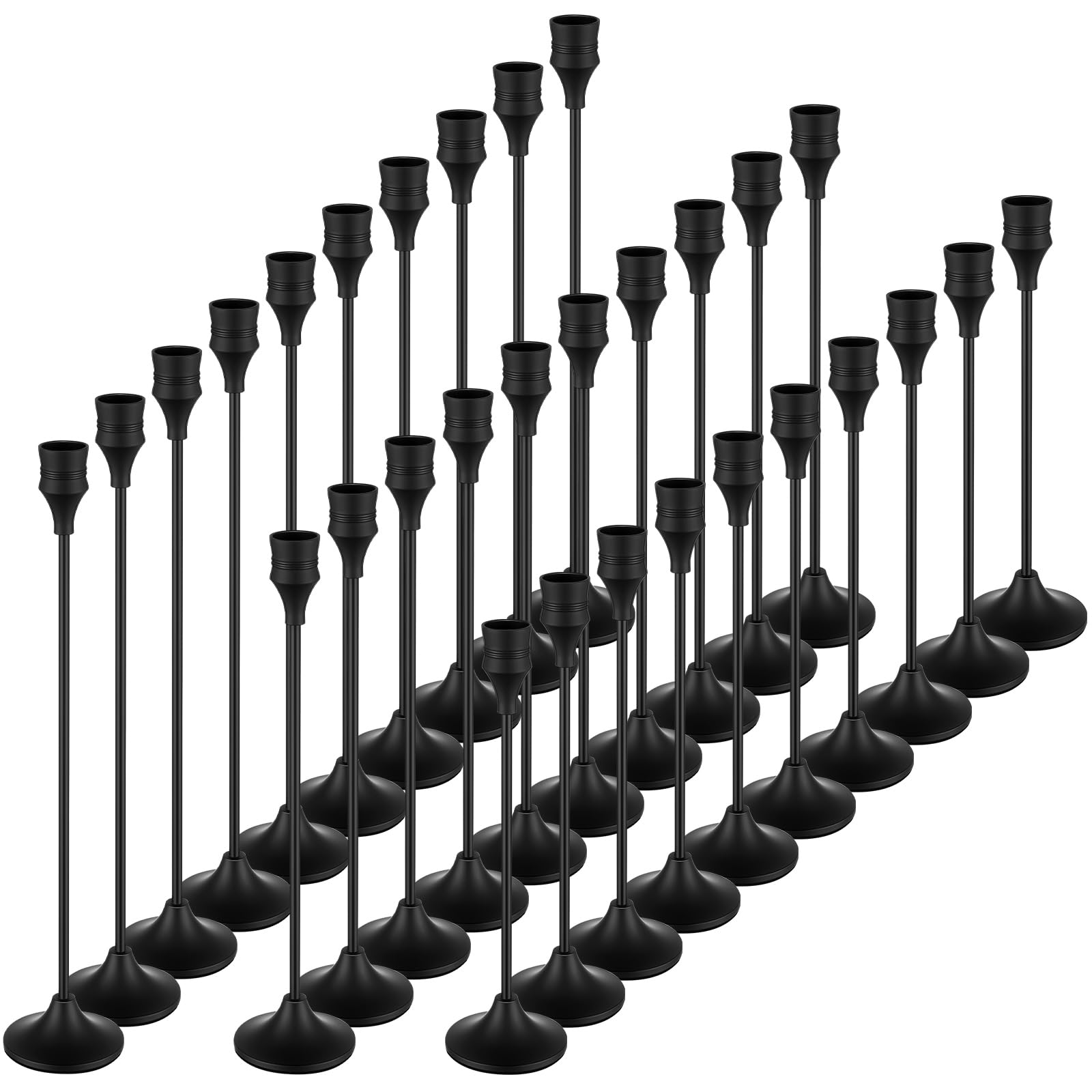 Yaomiao Set of 30 Black Candlestick Holders Bulk Taper Candlestick