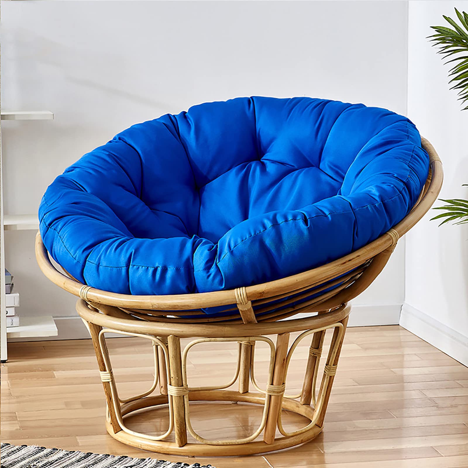 OLAMASA Papasan Chair Cushion Only Thickened Overstuffed Round Papasan Seat Cushion Hanging Egg Chair Cushion Swing Rocking Chair Cushion