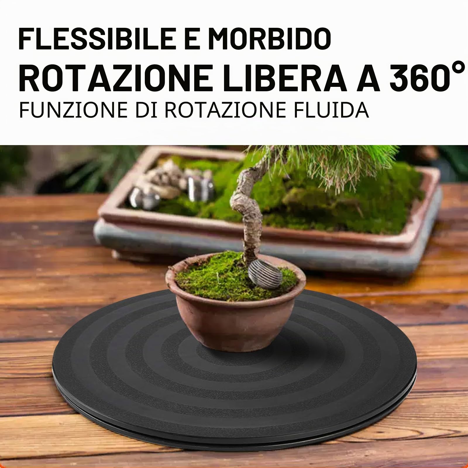 Base Girevole per TV,Supporto Girevole di 360 ° con Cuscinetti a Sfera 20CM Multiuso Giradischi con Cuscinetti,Monitor, Altoparlanti, Artigianato - Capacità di Carico 15 kg, Design Antiscivolo, Nero