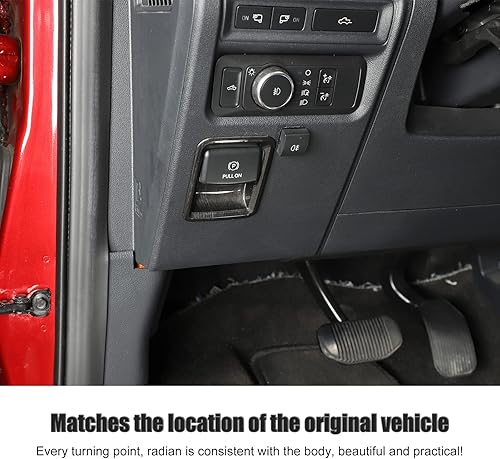 Miniatura 9 de Voodonala Cubierta de anillo para interruptor de control de interruptor de freno de mano de consola central para Ford F150 2021 2022 (ABS, 1 unidad,